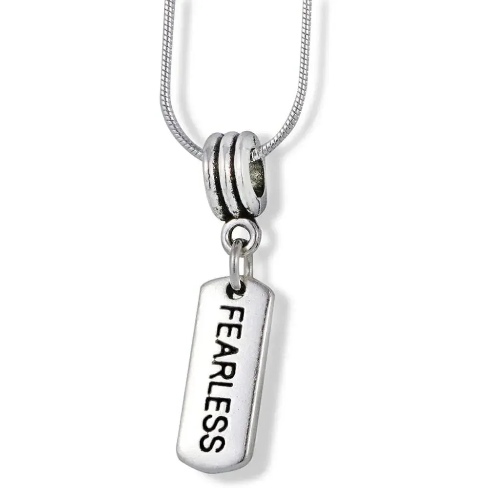 Fearless Necklace | Inspirational Saying Charm Pendant